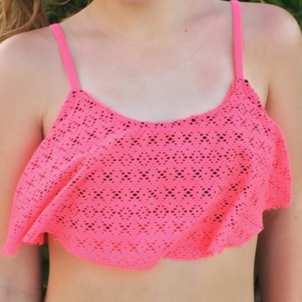 pink justice bikini top